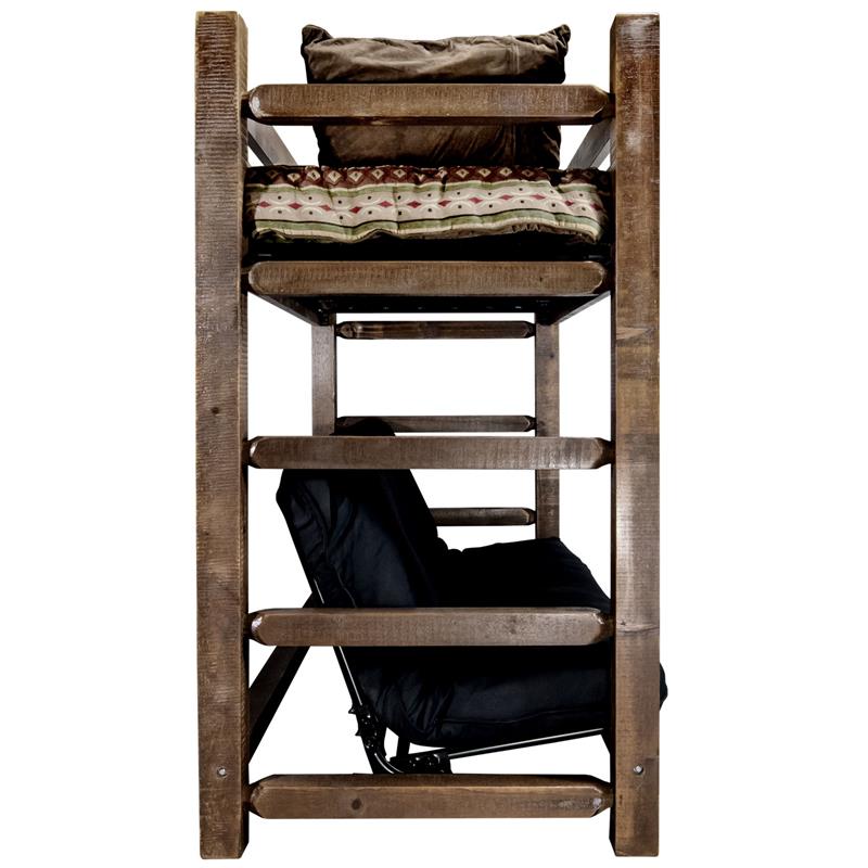 Montana Woodworks Homestead Wood Twin over Full Futon Frame in Brown