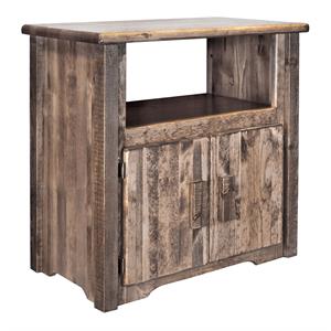 montana woodworks homestead transitional wood utility stand in brown