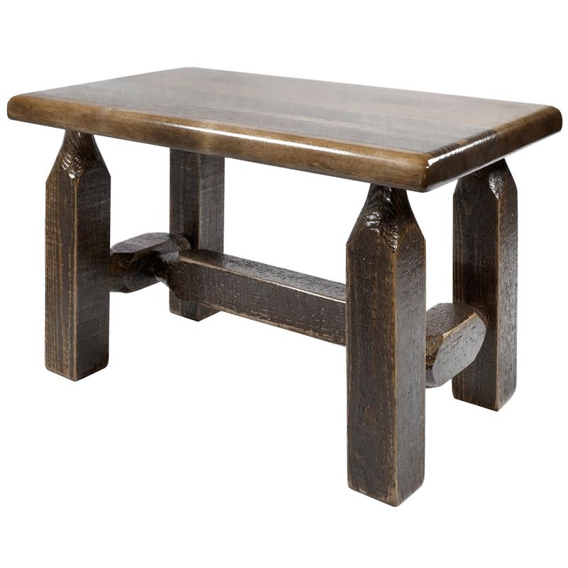 Montana Woodworks Homestead Transitional Wood Footstool in Brown