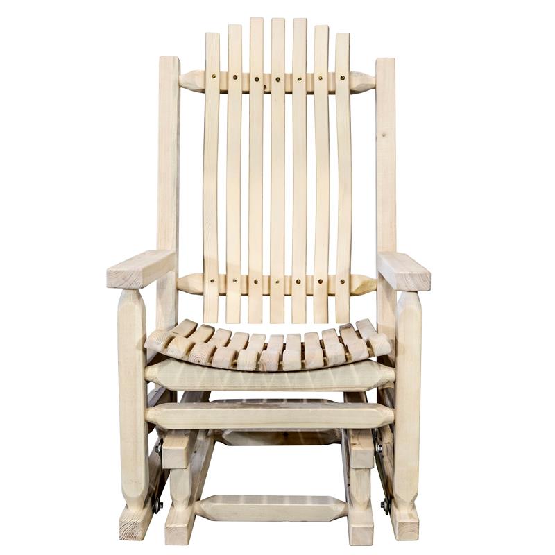 Montana Woodworks Homestead Transitional Wood Glider Rocker in Natural