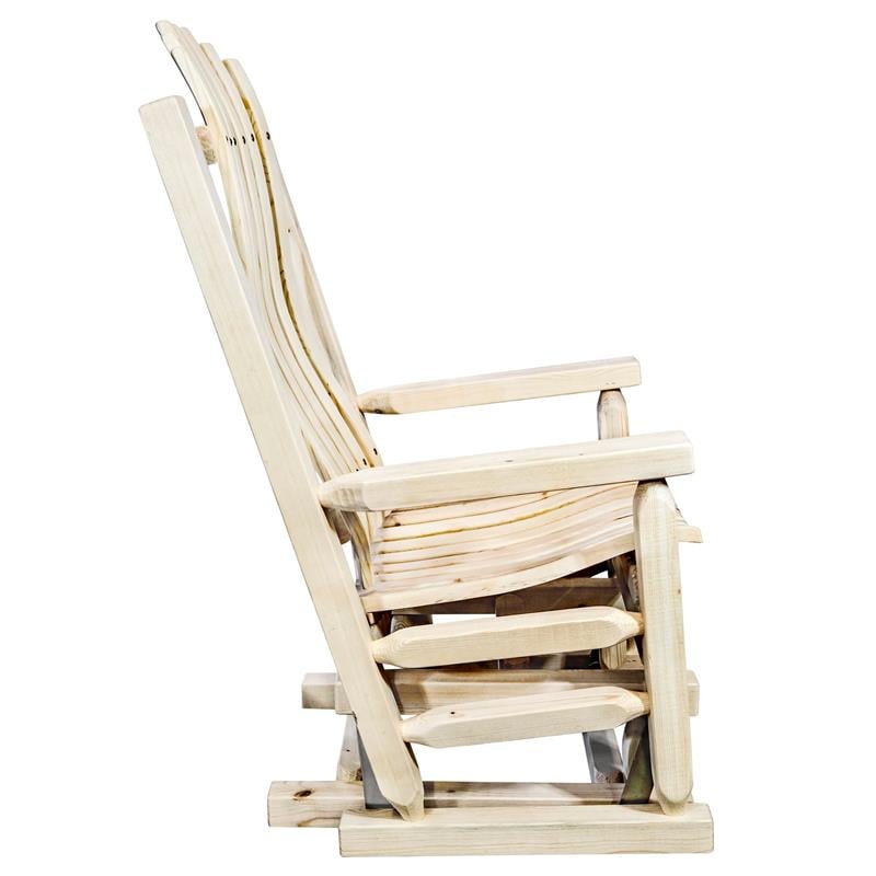 Montana Woodworks Homestead Transitional Wood Glider Rocker in Natural