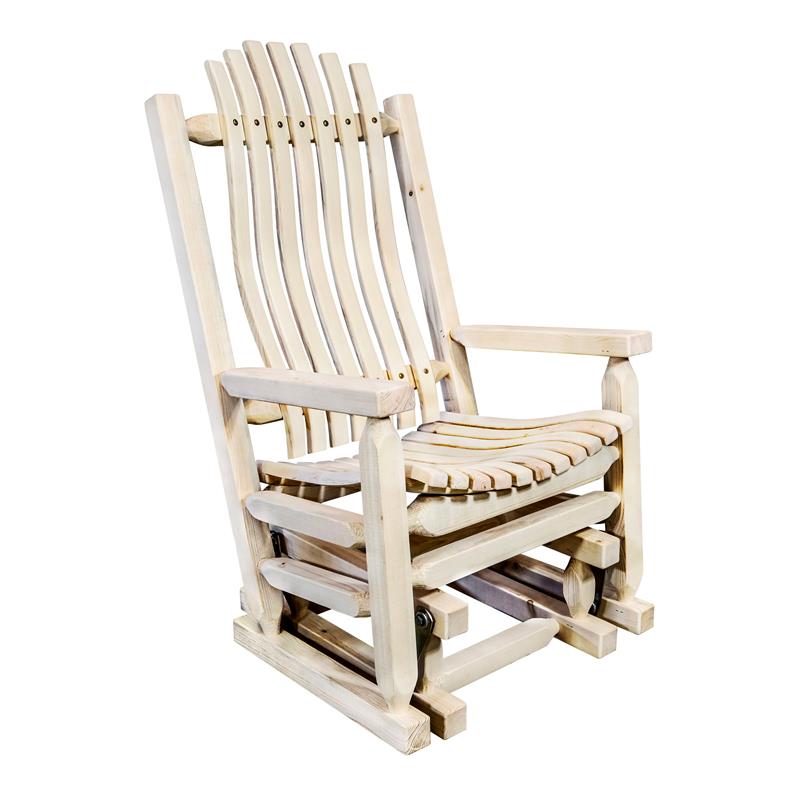 Montana Woodworks Homestead Transitional Wood Glider Rocker in Natural