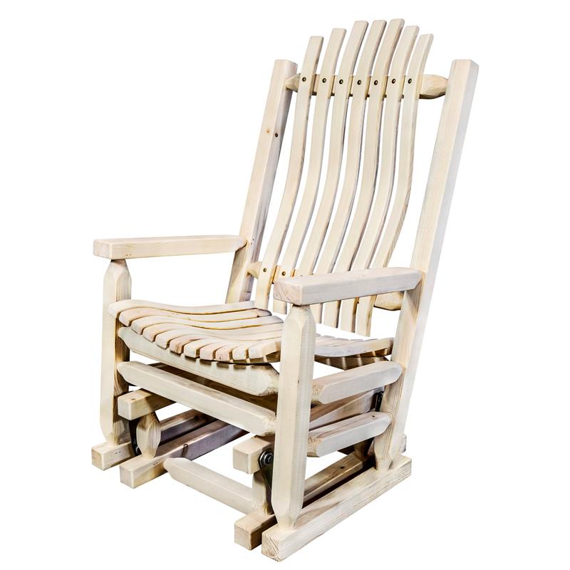 Montana Woodworks Homestead Transitional Solid Wood Glider Rocker in Natural