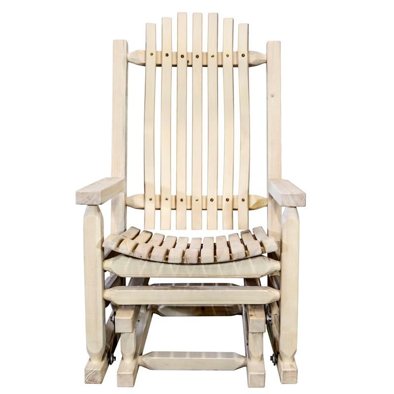Montana Woodworks Homestead Transitional Solid Wood Glider Rocker in Natural