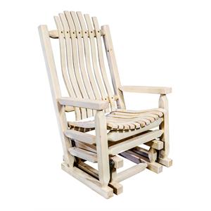 montana woodworks homestead transitional solid wood glider rocker in natural