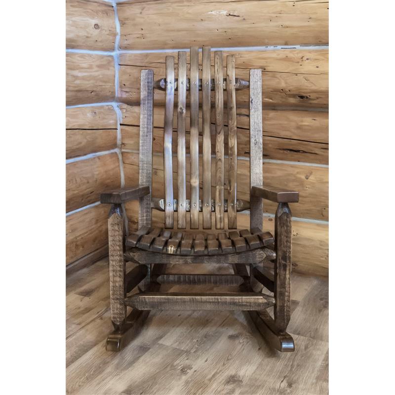 Montana Woodworks Homestead Transitional Wood Adult Rocker in Brown