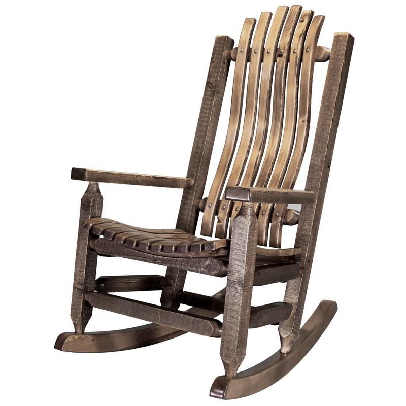 Montana Woodworks Homestead Transitional Wood Adult Rocker in Brown