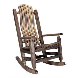 montana woodworks homestead transitional wood adult rocker in brown