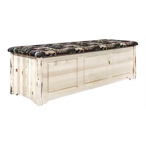 montana woodworks transitional solid wood blanket chest in natural