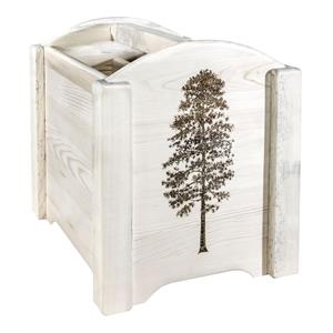 montana woodworks homestead wood magazine rack with pine design in natural