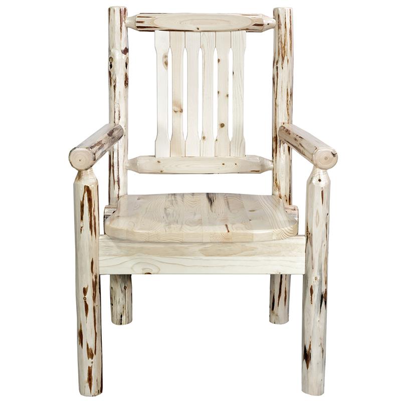 Montana Woodworks Transitional Solid Wood Captain's Chair in Natural
