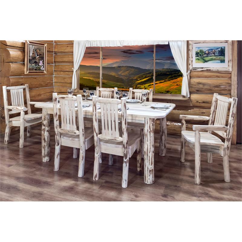 Montana Woodworks Transitional Solid Wood Captain's Chair in Natural