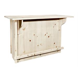 Montana Woodworks Homestead Solid Wood Bar with Foot Rail in Natural