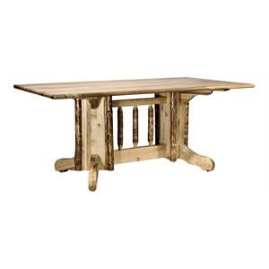 montana woodworks glacier country wood dining table in brown lacquered