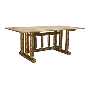 montana woodworks glacier country solid wood dining table in brown