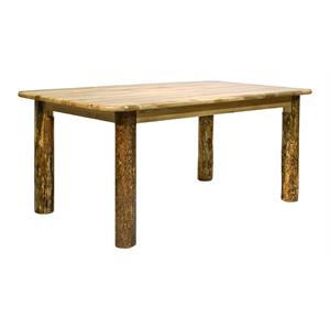 montana woodworks glacier country 4 post solid wood dining table in brown