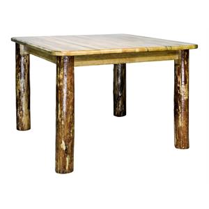 montana woodworks glacier country square 4 post wood dining table in brown