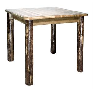 montana woodworks glacier country counter height wood dining table in brown