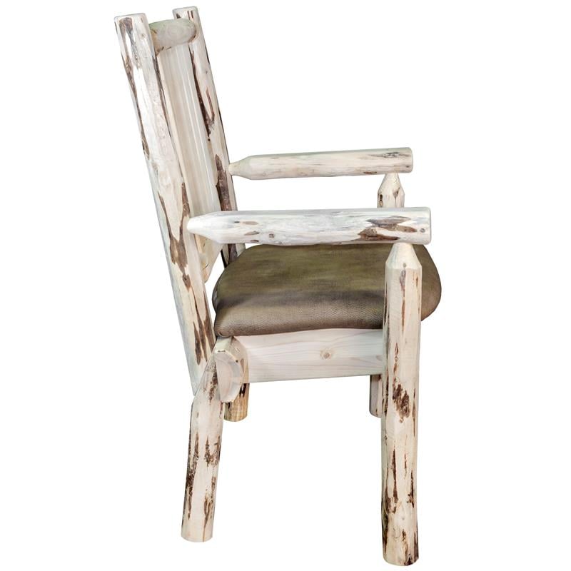 Montana Woodworks Handcrafted Wood Captain's Chair in Natural Lacquered