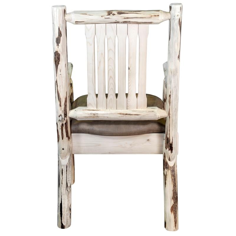 Montana Woodworks Handcrafted Wood Captain's Chair in Natural Lacquered