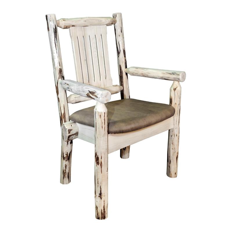 Montana Woodworks Handcrafted Wood Captain's Chair in Natural Lacquered