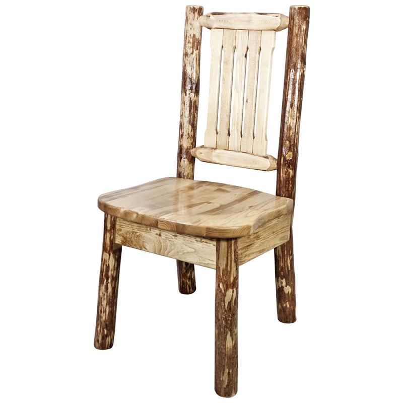 Montana Woodworks Glacier Country Solid Wood Side Chair in Brown