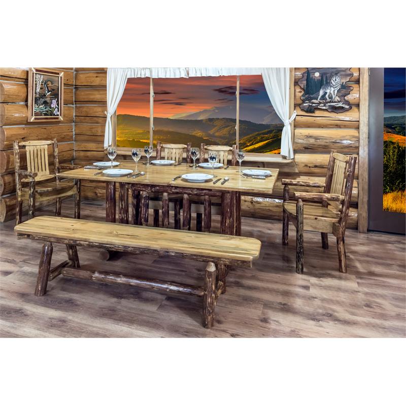 Montana Woodworks Glacier Country Solid Wood Side Chair in Brown