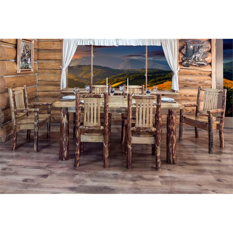Montana Woodworks Glacier Country Solid Wood Side Chair in Brown