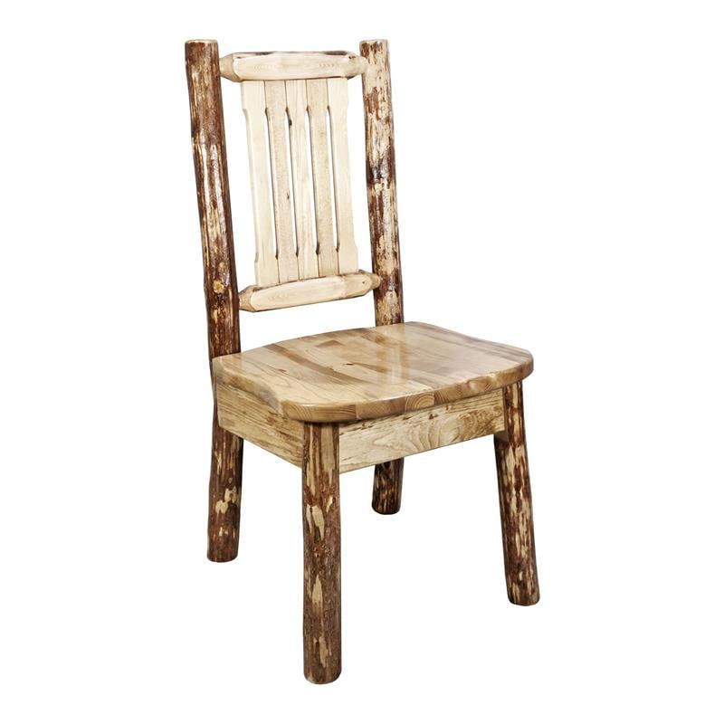 Montana Woodworks Glacier Country Solid Wood Side Chair in Brown