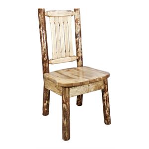 montana woodworks glacier country solid wood side chair in brown