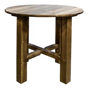 montana woodworks homestead transitional solid wood bistro table in brown