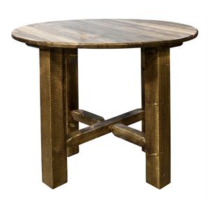 montana woodworks homestead transitional wood bistro table in brown