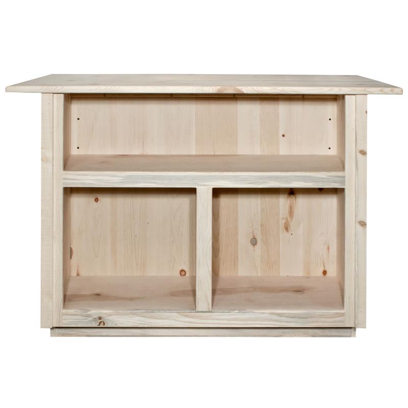 Montana Woodworks Homestead Wood Bar with Foot Rail in Natural