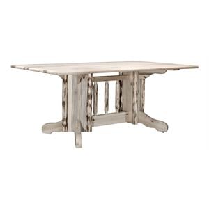 Montana Woodworks Transitional Wood Double Pedestal Dining Table in Natural