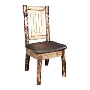 Montana Woodworks Glacier Country Transitional Solid Wood Side Chair in Brown