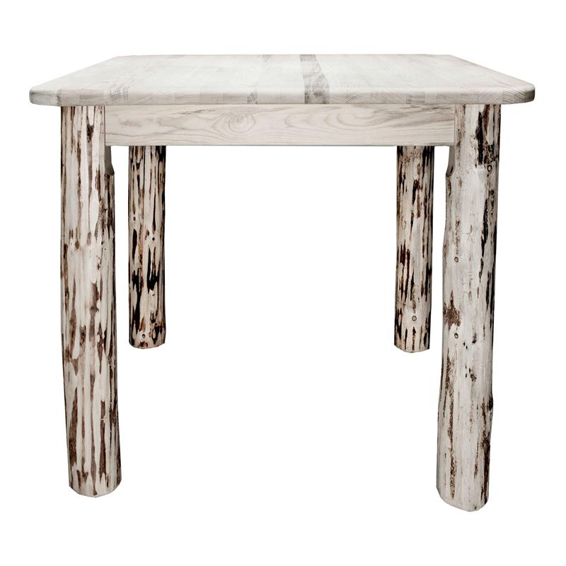 Montana Woodworks Handcrafted Square 4 Post Wood Dining Table in Natural