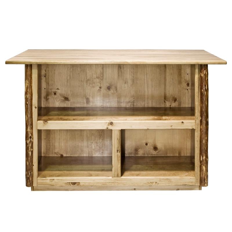 Montana Woodworks Glacier Country Wood Bar with Foot Rail in Brown