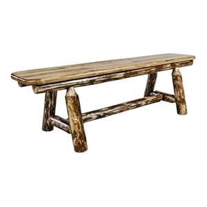 Montana Woodworks Glacier Country 5ft Solid Wood Plank Style Bench in Brown