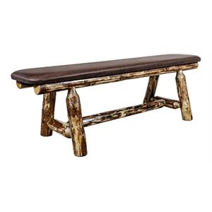 Montana Woodworks Glacier Country 60&quot Wood Plank Style Bench in Brown