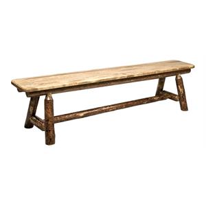 Montana Woodworks Glacier Country 6ft Pine Wood Plank Style Bench in Brown