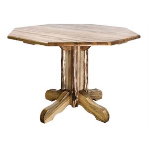 montana woodworks glacier country wood center pedestal table in brown