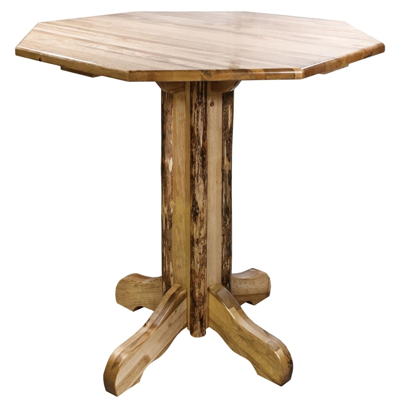 Montana Woodworks Glacier Country Transitional Solid Wood Pub Table in Brown
