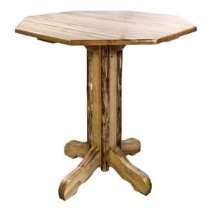 montana woodworks glacier country transitional solid wood pub table in brown