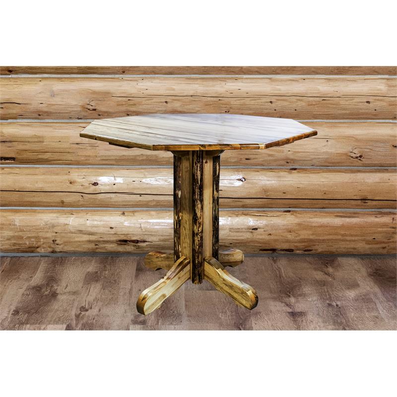 Montana Woodworks Glacier Country Transitional Wood Pub Table in Brown