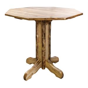 montana woodworks glacier country transitional wood pub table in brown