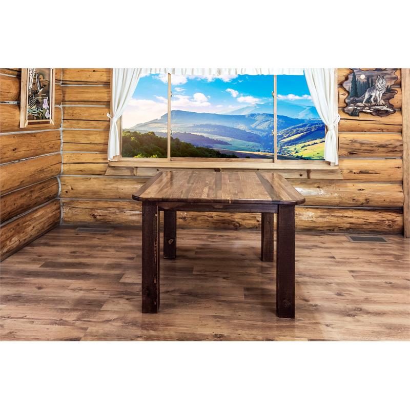 Montana Woodworks Homestead Square 4 Post Wood Dining Table in Brown