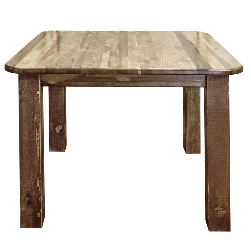 Montana Woodworks Homestead Square 4 Post Wood Dining Table in Brown