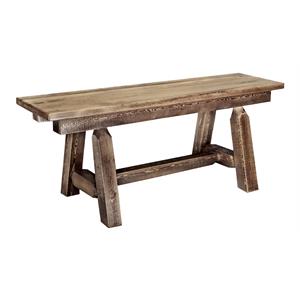 Montana Woodworks Homestead Handcrafted Wood Plank Style Bench in Brown