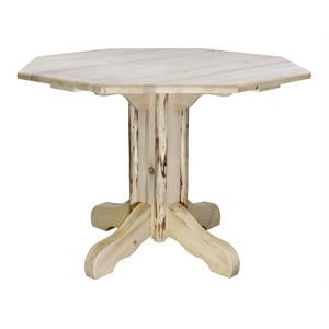 montana woodworks transitional wood center pedestal table in natural