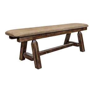 Montana Woodworks Homestead 5ft Transitional Wood Plank Style Bench in Brown